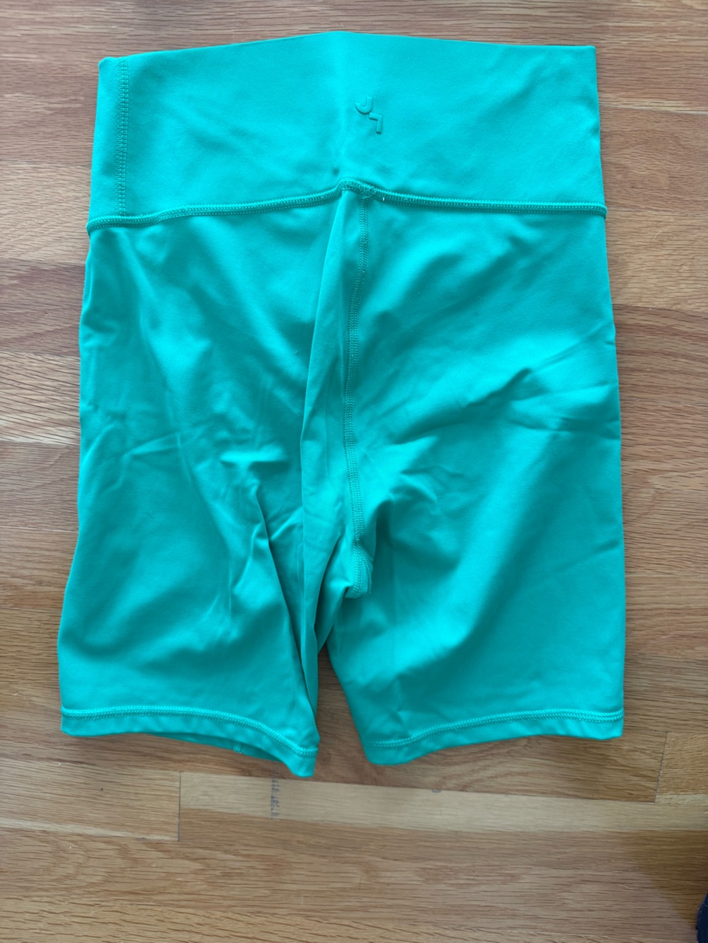 JoyLab Teal Green Racerback bra and matching High-Waist bike Shorts - Picture 3 of 6
